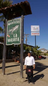 Emilio gave up commercial fishing Now in school & waiting tables @ La Vaquita