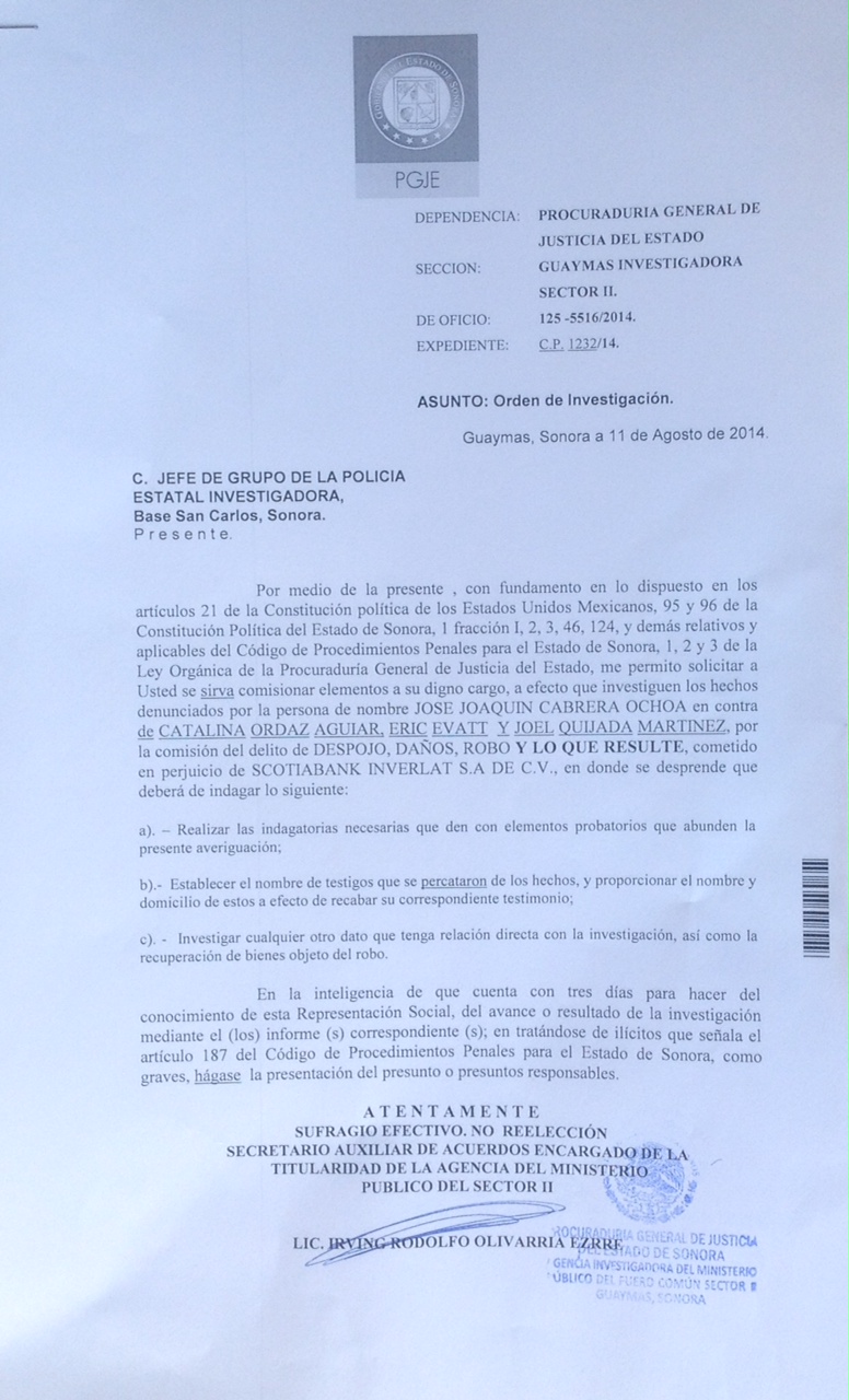 Soctia Bank is asking for an investigation regarding Hotel Fiesta