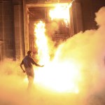 Palacio doors on fire